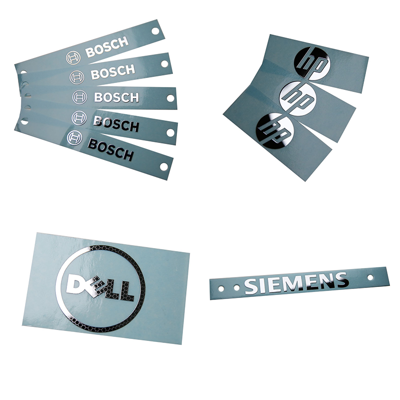 What are the applications of Metal logo sticker in the electronics industry?
